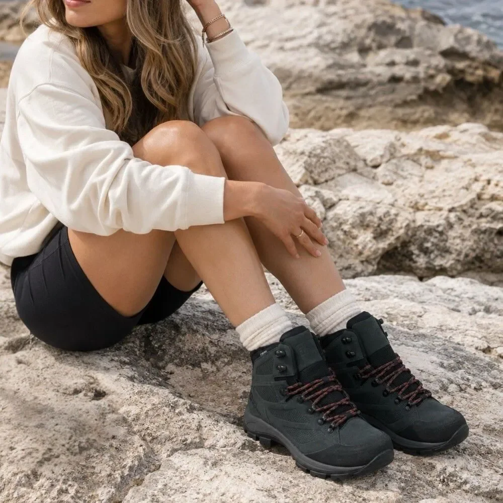 Jack Wolfskin‎ Vibram Hiking Boots Womens 8.5 Black Texapore Waterproof Outdoor